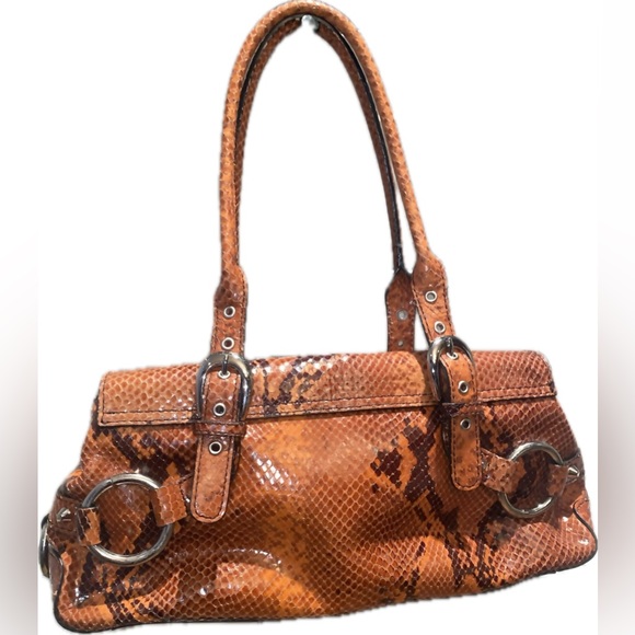 Adrienne Vittadini Python Medium Satchel Bag - Picture 3 of 11